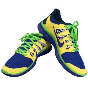 Nike Free Run NikeID 5.0‎ Running Shoe Mens Level Earl  588546-991 Sz 8 Neon Y2K